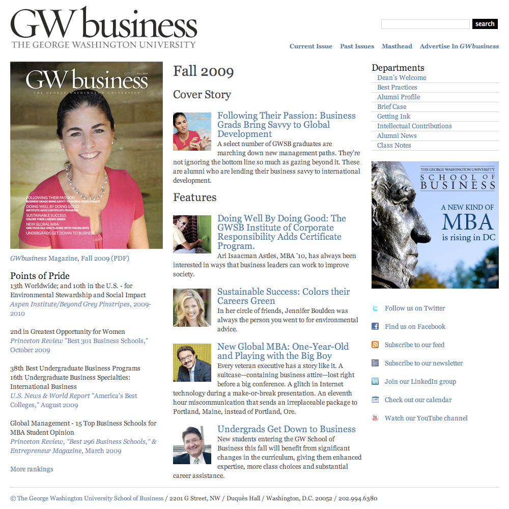 GW Business Fall 2009 Issue