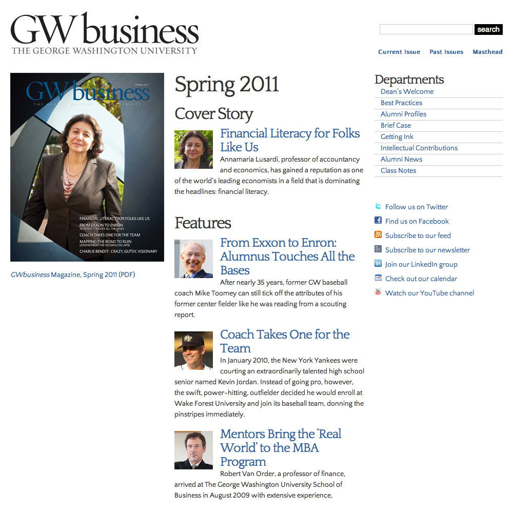 GW Business Spring 2011 Issue